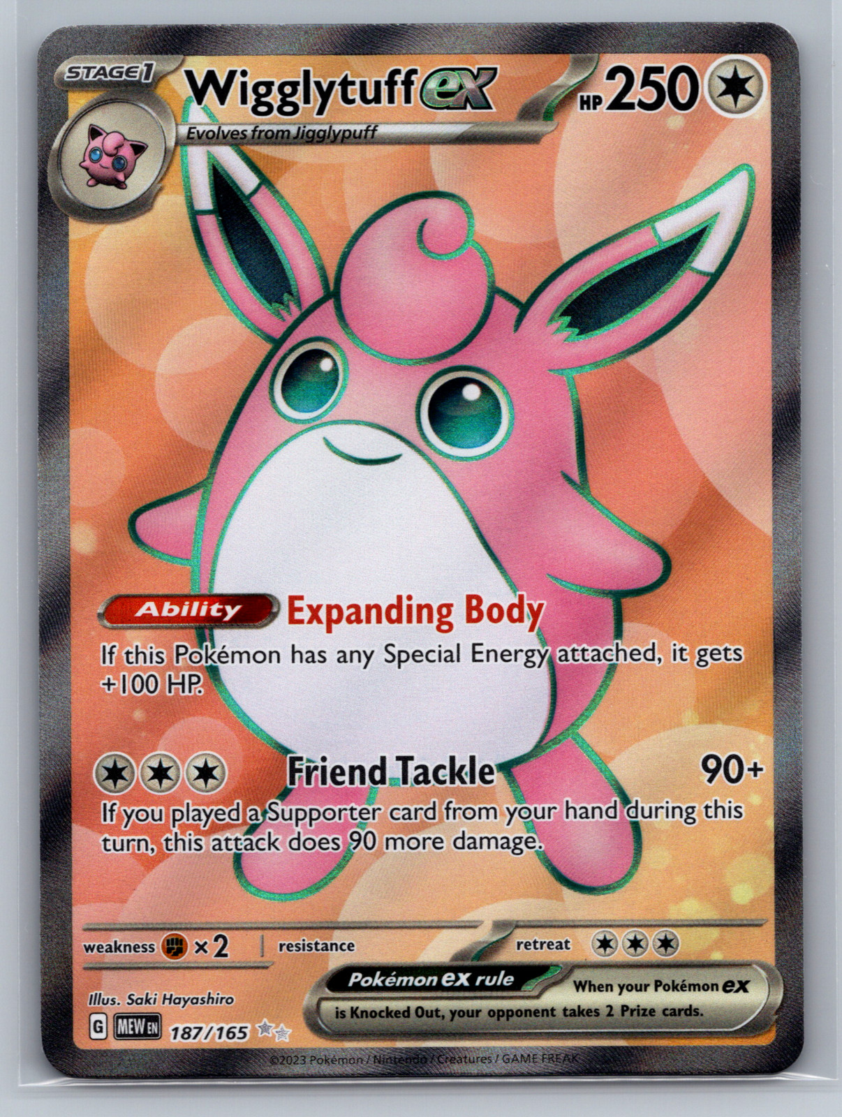 Wigglytuff ex - 187/165 Ultra Rare Pokemon TCG SV: Scarlet & Violet 151 NM