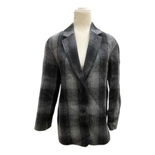 Madewell The Oversized Dorset Blazer Size Small 100 Wool Buffalo Check Black