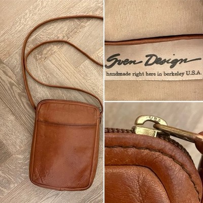 Vintage 90 s Sven Design Handmade Berkeley USA 100% Soft Leather Shoulder Bag