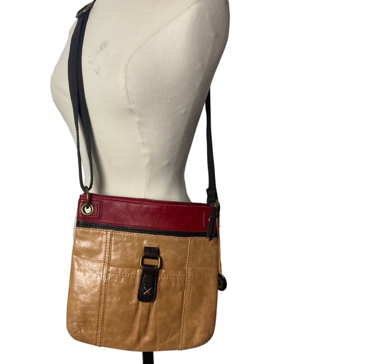 The Sak Red Bags & Handbags for Women for sale - eBay The Sak Kendra Leather Crossbody Bag White Navy Blue Red Colorblock Sm Messenger main image 0