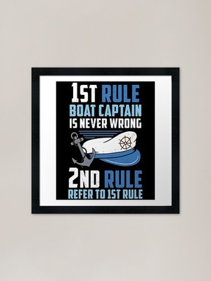 Boot Kapitän Geschenk Design für Seemann gerahmtes Wandbild Poster Leinwanddruck Bild