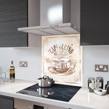 Glas Spritzschutz Cappuccino Kaffee Retro Gla...