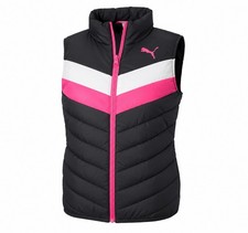 PUMA Girl's Black, Pink And White, Puffer Vest Size Medium 10-12 New w Tags