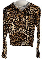 Heart  Hips women's crop long sleeve animal print hoodie size M