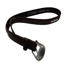 Nocona Blet Company Sz 36 Brown Leather Belt w/ Silver Details Western