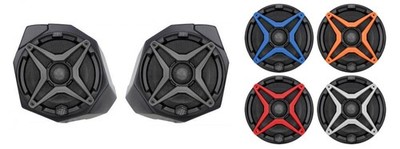 SSV Works Front Kick Speaker Pods With Blue Grills For Can-Am Maverick X3 17-22