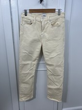 Edwin Women's Elin Straight Crop Denim Jean Vanilla Cream Size 28 Made in USA