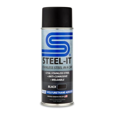Steel-it 1012D Black Polyurethane Stainless Steel Spray 12oz Can