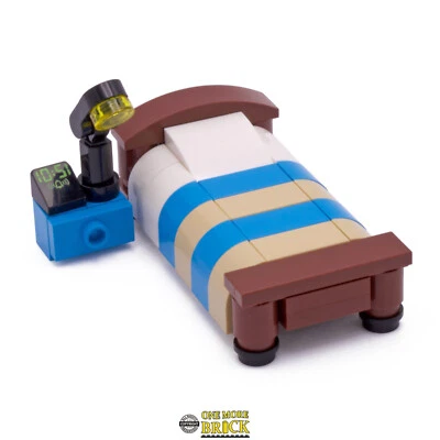 Single Bed Blue | Bedroom Furniture | Custom Kit Made With Real LEGO