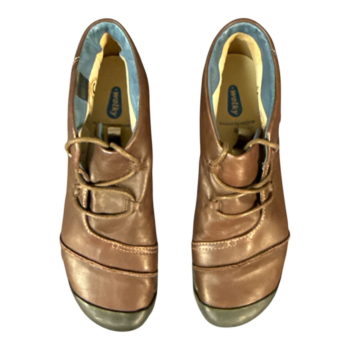 Wolky Shoes Womens 40 Casual Sneakers Comfort Brown Leather 