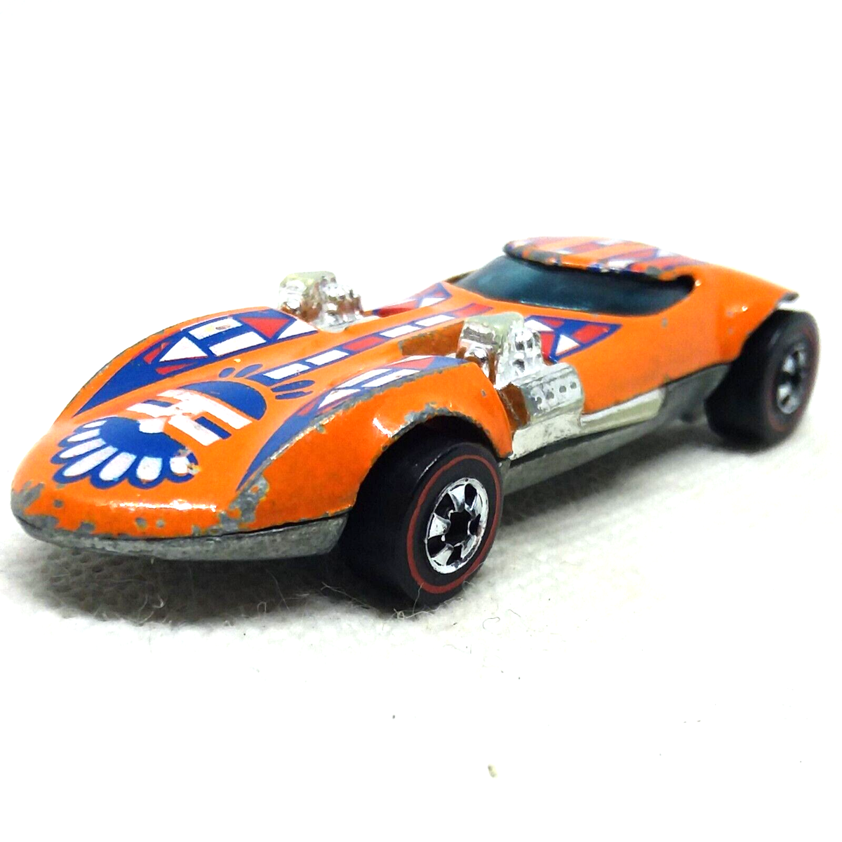 Hot Wheels Redline Twinmill 1968 Orange W/Tampo Made In Hong Kong