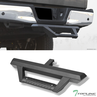 TLAPS 7'' Drop Trailer Hitch Step Bar w/2'' Tow Receiver Matte Black For Ford T03