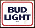 Bud Light Beer Vintage Tin Sign 12.5 X 16