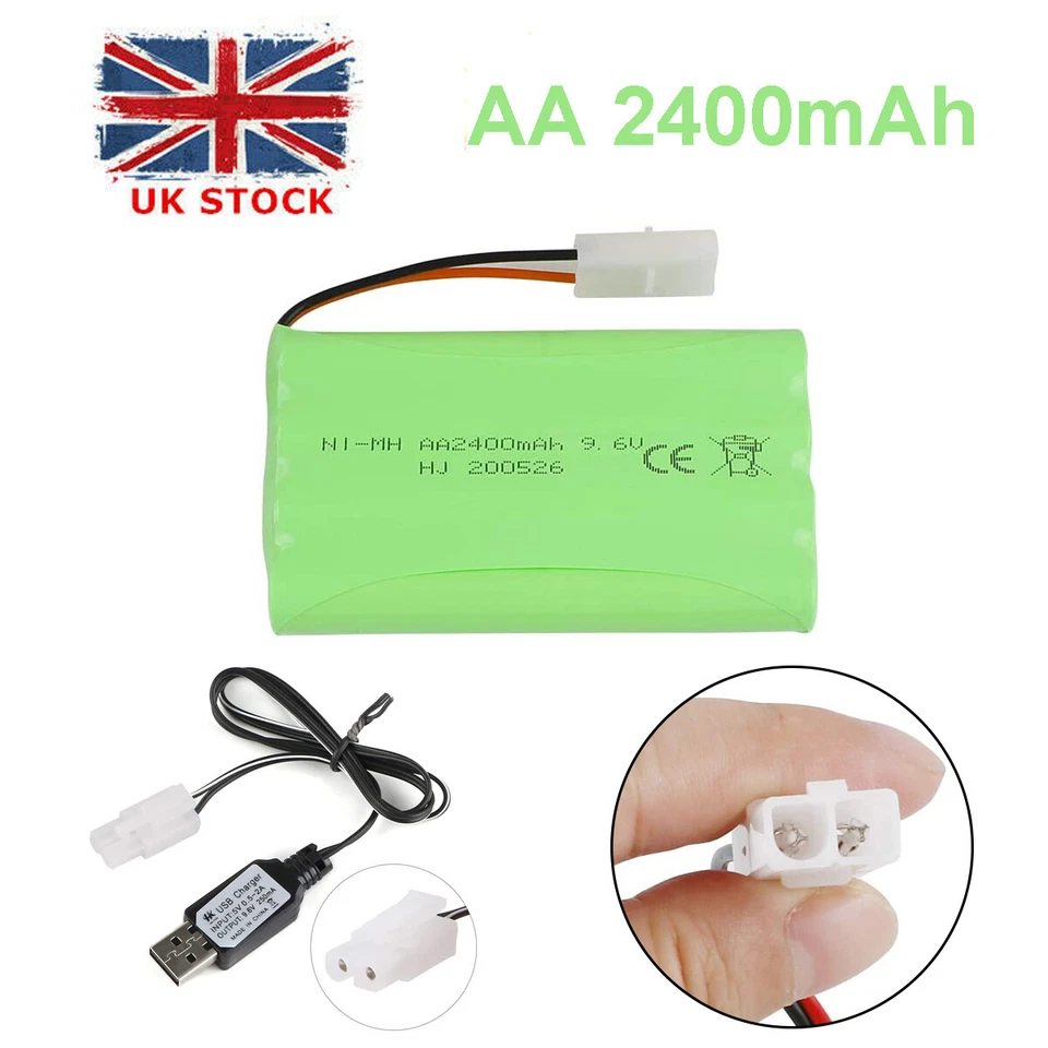 2400mAh 9.6V AA NiMH RC Battery Pack with KET 2P Connector for RC Car Truck Boat - Image 2 of 4