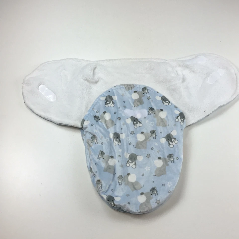 Mantas y Beyond Bolso de Vellón Azul Blanco Elefante Unisex Nb / 0-6 Meses  Foto 2 de 4