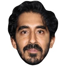 Dev Patel Long Hair Celebrity Mask, Flat Card Face, Fancy Dress Mask