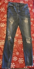 Refuge Distressed Jeans Teens Size 4 Waist To Bottom 28 1/2 Inches Inseam 27