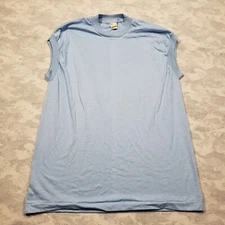 Vintage Screen Stars Shirt Adult XL Blue Made USA Sleeveless Single Stitch