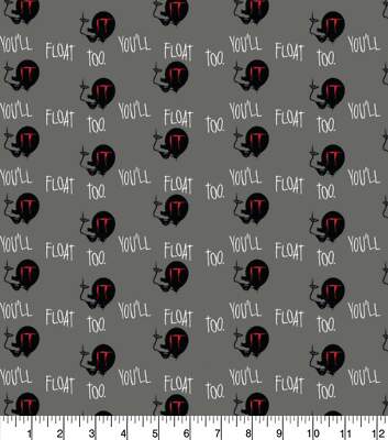 IT Cotton Fabric You'll Float Too100% Cotton Fabric 1/2YD  18'' X 44  new