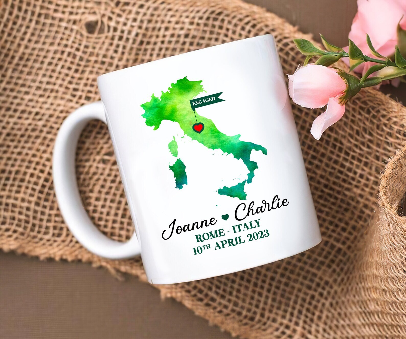 Engagement Mug Custom Name Personalized Name Couple Mug Engaged Mug For Newlywed