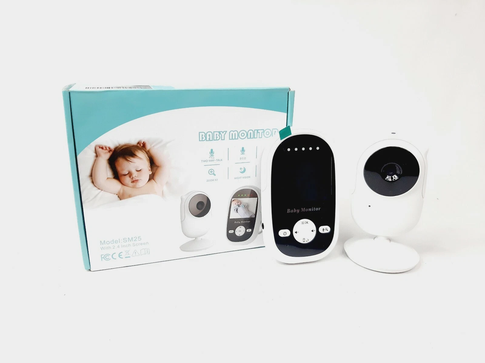 SM25 Baby Monitor Video Baby 2-Way Audio Monitor Security Camera Night Vision