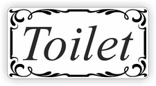 Toilet Door Sign Self Adhesive Vinyl Sticker, Decal Bath Room Door Sticker