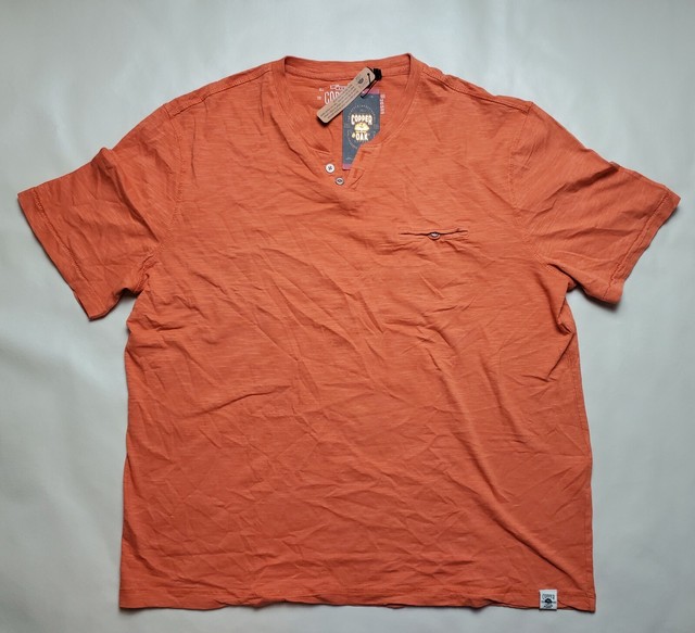 Copper & Oak Men's Casual Shirt Short Sleeve Top Fire Orange Size 2xl