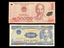 Vietnam 5000 & 50000 Dong Banknote World Paper Money UNC Currency Vietnamese