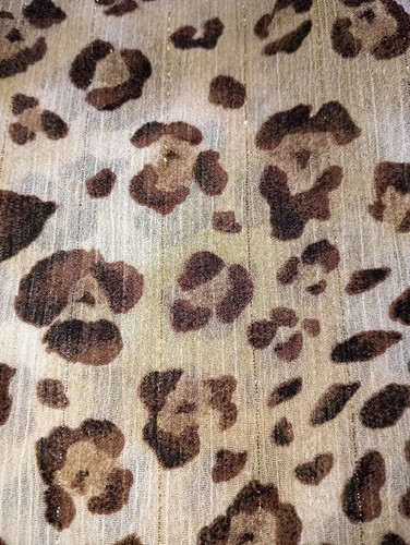 NEW!! Alfred Dunner 16 Georgette Chiffon Animal Leopard Metallic Brown L/S Top - Picture 8 of 11