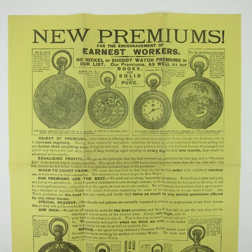 Historical Publishing Co Philadelphia PA Werbung Prämien Taschenuhr 1880er - Bild 8 von 12