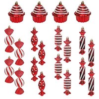 Weihnachtsbaum Dekorationen Rot Und Weiß Candy Cane Design 20 Packung