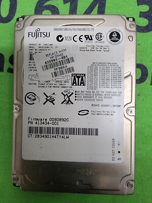 Fujitsu MHV2120BH 120GB 2.5'' SATA Hard Drive Disk HDD 5400RPM