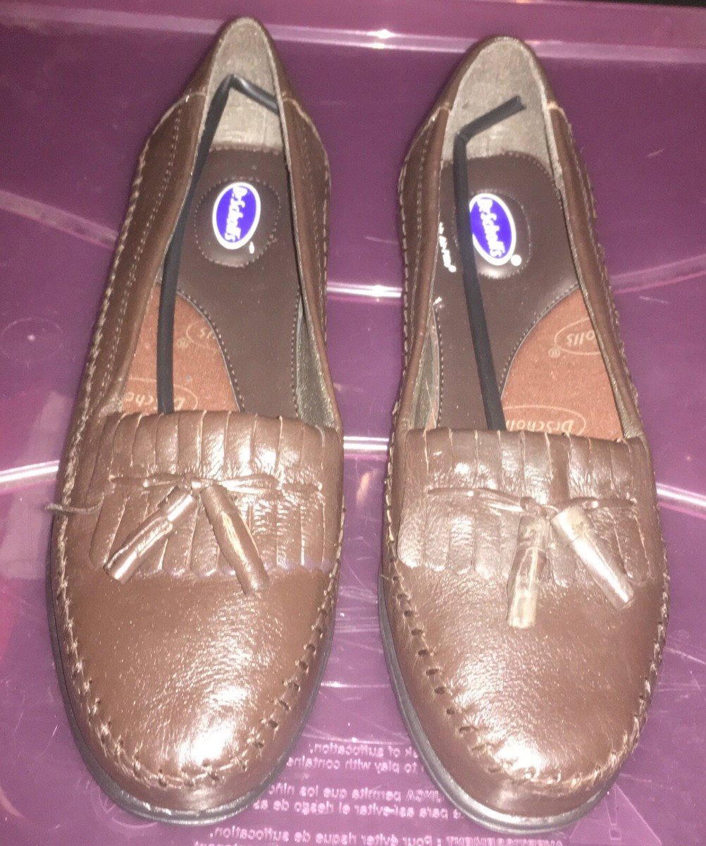 Dr Scholl’s Women's Brown Leather Tassel Loafers Size M E23-4P
