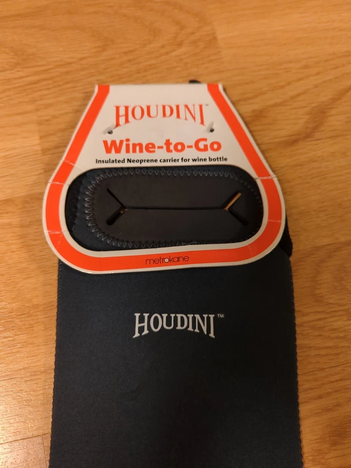 Houdini Wine to Go Wine Bottle Carrier Black Neoprene Insulated  - Image 3 of 4