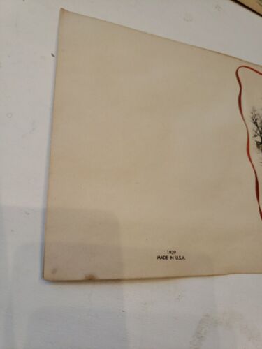 Vintage 1939 UNUSED Merry Christmas Happy New Year Greetings Card Sleigh Snow - Picture 3 of 12