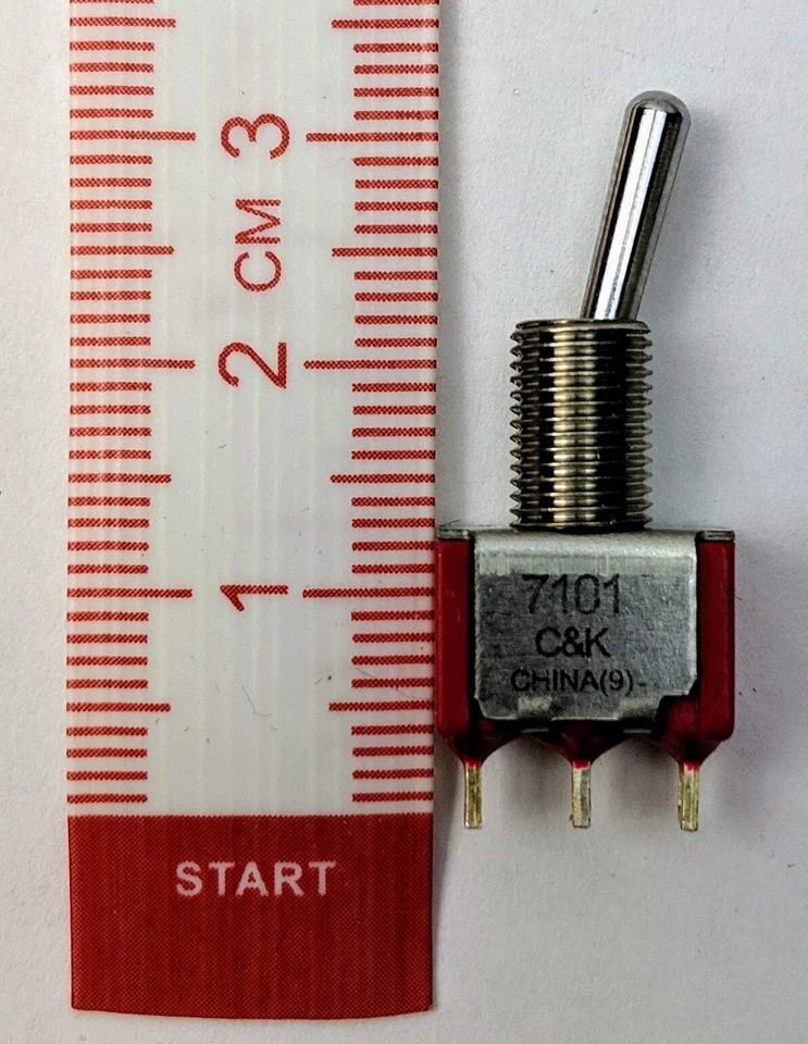 C&K 7101 Mini Toggle Switch SPDT On-On 5A 120VAC Panel Mount 10-Pack - Image 2 of 4