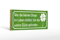 Holzschild Spruch 27X10Cm Wer Kleine Dinge SchäTzt GlüCk Deko Schild Wooden Sign
