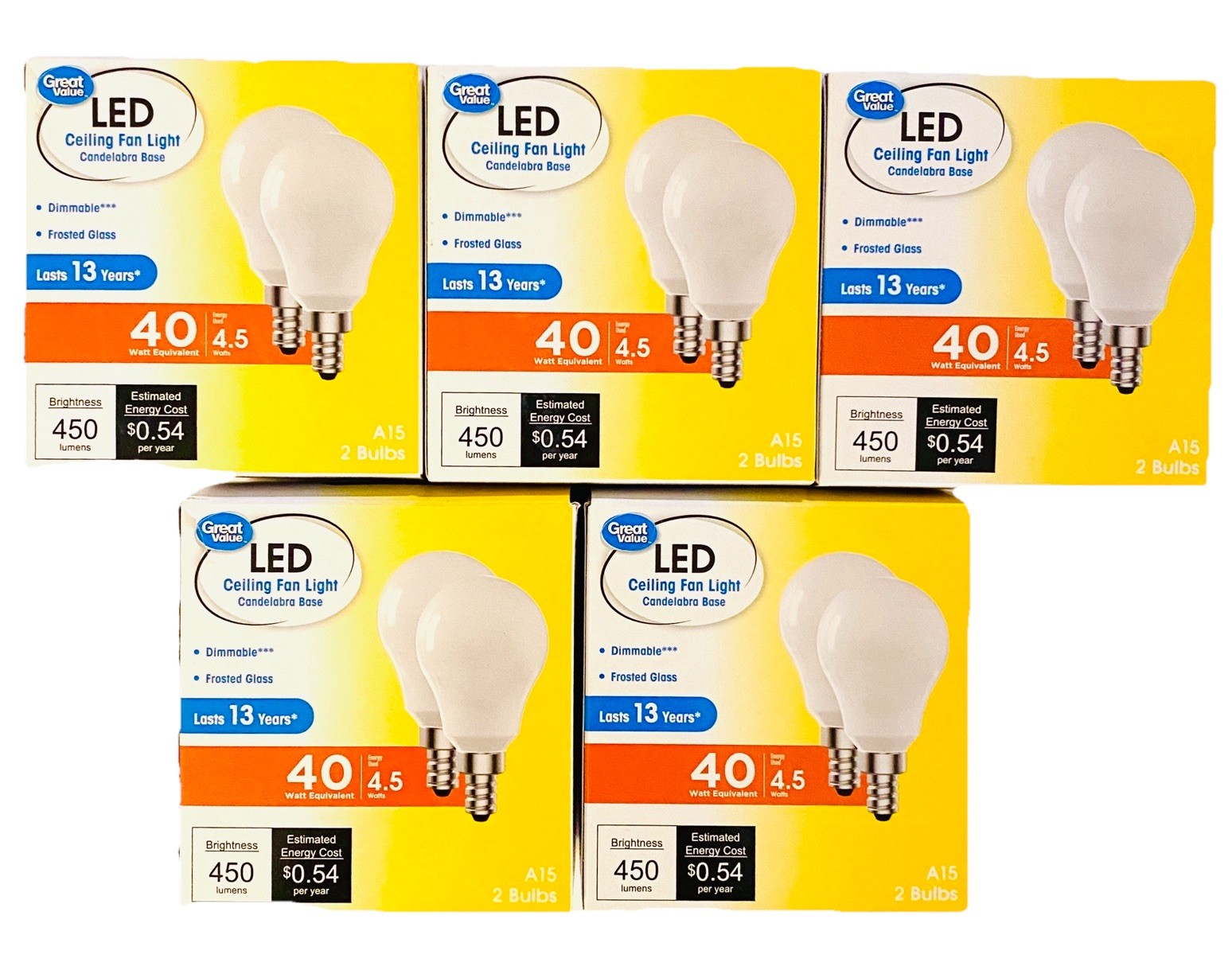 40w Eq A15 Candelabra Base (10ct)