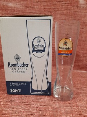 Krombacher Weizenbier Alkoholfrei 4x Bierglas 0,5 l Gastro gelbes Logo