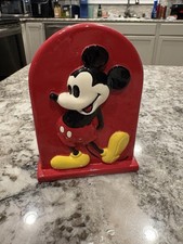 Vintage Mickey Mouse Red Disney High Relief Toothbrush Holder RETIRED