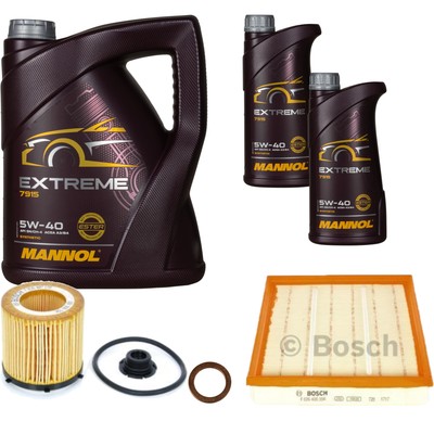 BOSCH Inspektionspaket MANNOL 7L 5W-40 Extreme für BMW 3er F30 F80 ActiveHybrid
