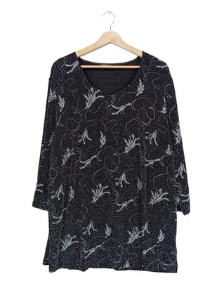 THEA 42 PLUS Blouse brillante Dames Blouse T EU 50 noir-gris clair - Photo 1/4