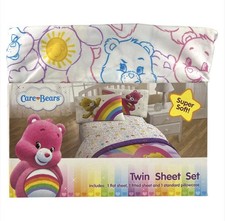 Care Bears Twin Sheet Set 3pc NEW Jay Franco American Greetings Kids Bedding