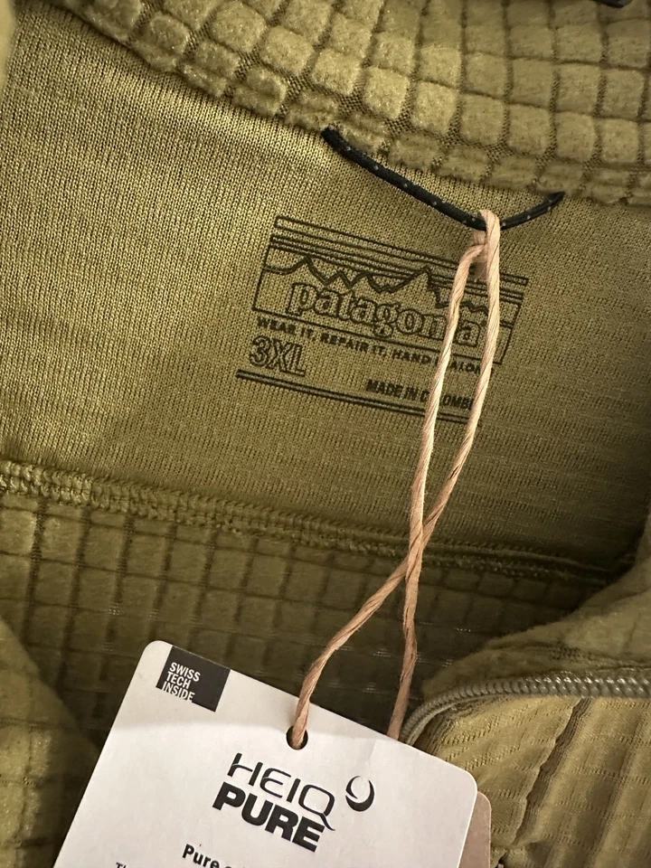 New Patagonia Pullover R1 1/2 Zip Neck Long Sleeve Mens 3XL Graze Green - Image 3 of 3