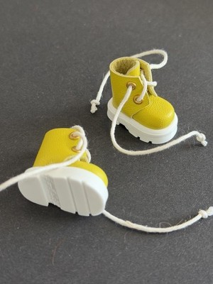 Gelb Miniaturen Schuhe Leder für Blythe Doll Neu Handwerk Mini Puppenschuhe