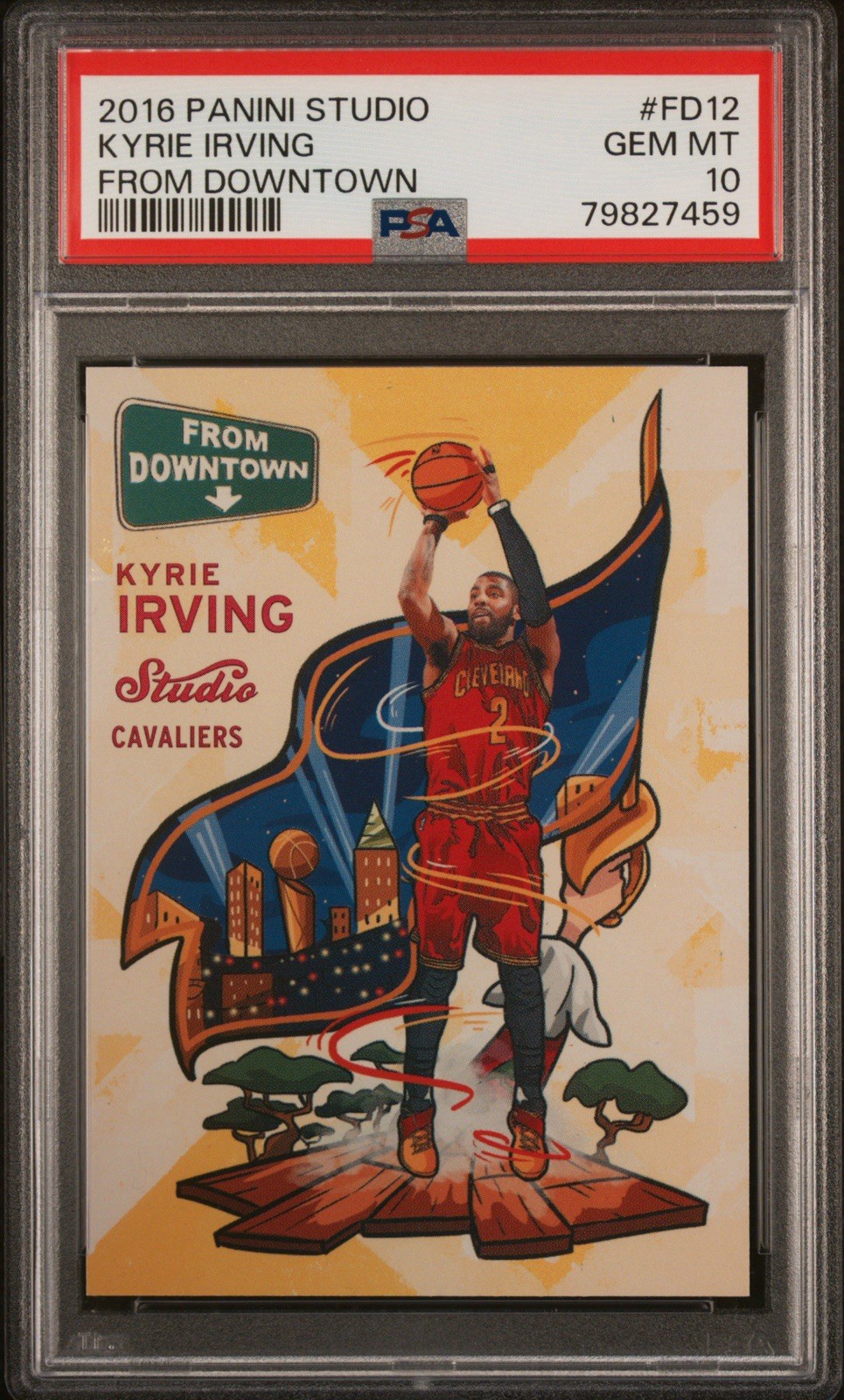 2016-17 Panini Studio #FD12 Kyrie Irving From Downtown SSP CASE HIT PSA 10 Cavs