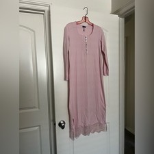 Cosabella Light Pink Midi Length Lace Trim Nightgown