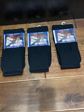Black Baseball Game Socks Lot 3 Pairs 100 Stretch Nylon Sock Sizes 9-11 NWT