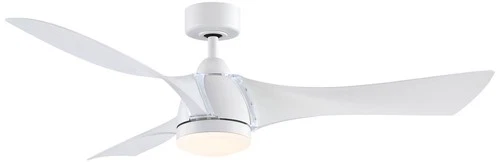 56" Fanimation Klear Matte White Outdoor CCT LED Smart Ceiling Fan - Picture 1 of 2