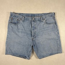 Levis Premium 501 93 Mens 42 Light Wash Blue Denim Shorts Button Fly 100 Cotton